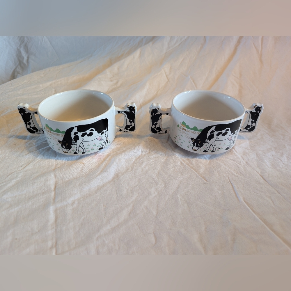 2/30$ Cow Print Ceramic Mug Bowls